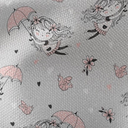 飛天雨傘少女帆布(幅寬150公分)