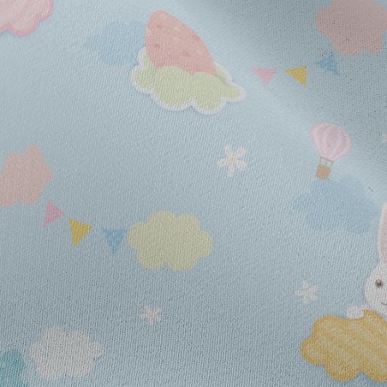 粉嫩雲上兔子雪紡布(幅寬150公分)