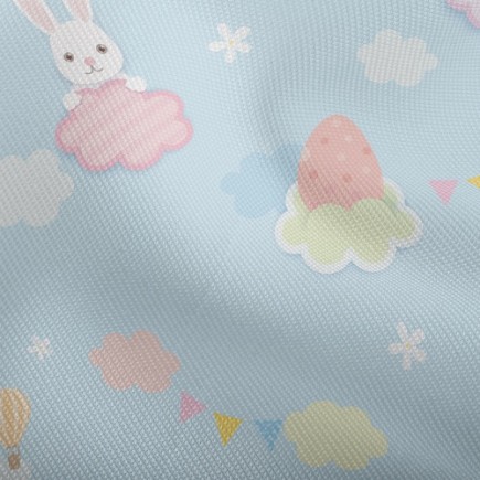 粉嫩雲上兔子雙斜布(幅寬150公分)