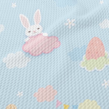 粉嫩雲上兔子泡泡布(幅寬160公分)