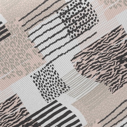 簡單條紋動物紋斜紋布(幅寬150公分)