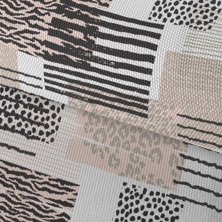簡單條紋動物紋牛津布(幅寬150公分)