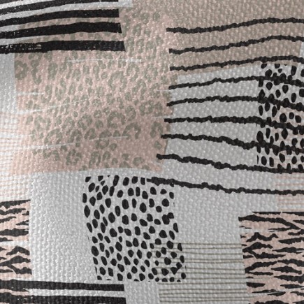 簡單條紋動物紋帆布(幅寬150公分)