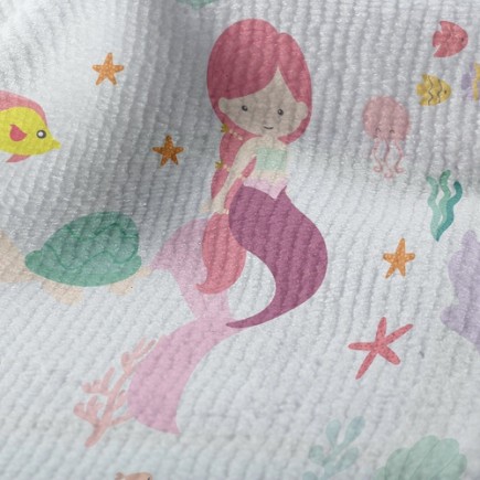 海底世界美人魚毛巾布(幅寬160公分)
