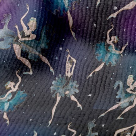 星空下芭蕾舞者毛巾布(幅寬160公分)