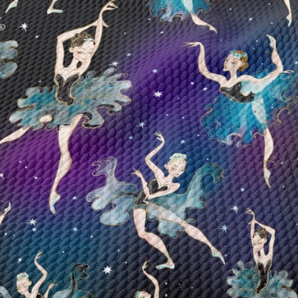 星空下芭蕾舞者泡泡布(幅寬160公分)