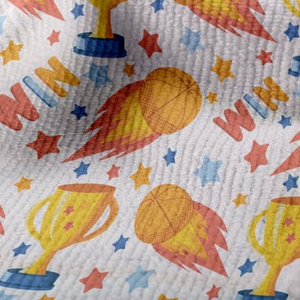 籃球冠軍獎盃毛巾布(幅寬160公分)