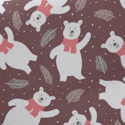 溫暖圍巾北極熊斜紋布(幅寬150公分)