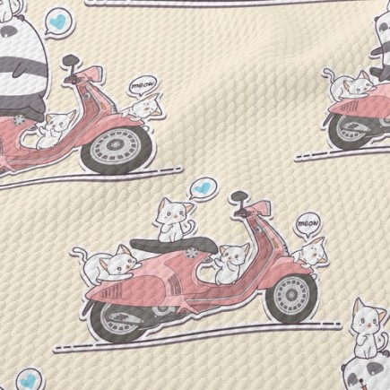 貓熊與摩托車泡泡布(幅寬160公分)