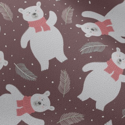 溫暖圍巾北極熊雪紡布(幅寬150公分)