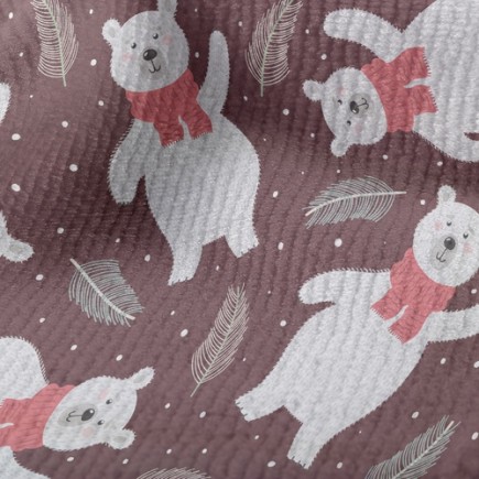 溫暖圍巾北極熊毛巾布(幅寬160公分)
