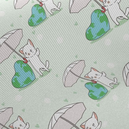 貓咪愛護地球斜紋布(幅寬150公分)