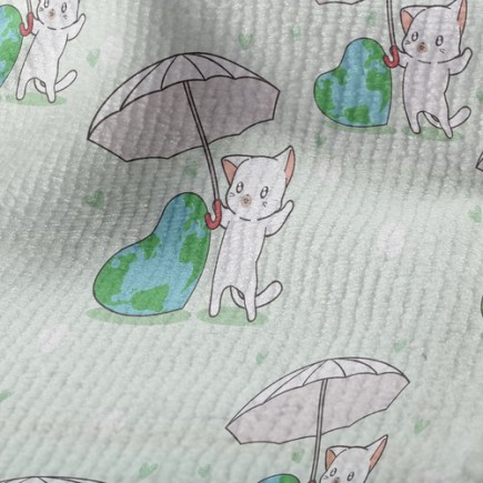 貓咪愛護地球毛巾布(幅寬160公分)