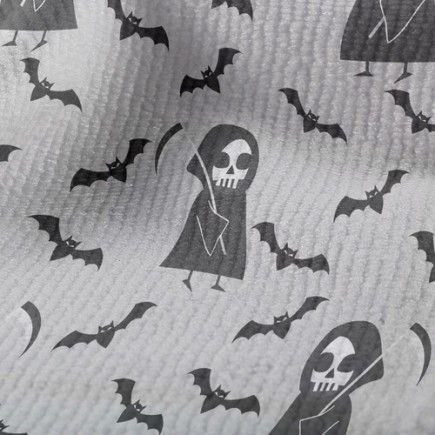 鐮刀死神與蝙蝠毛巾布(幅寬160公分)
