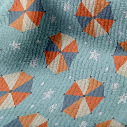 海星貝殼陽傘毛巾布(幅寬160公分)