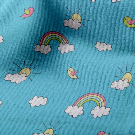 太陽彩虹小鳥毛巾布(幅寬160公分)