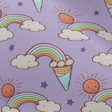 彩虹冰淇淋甜筒雪紡布(幅寬150公分)