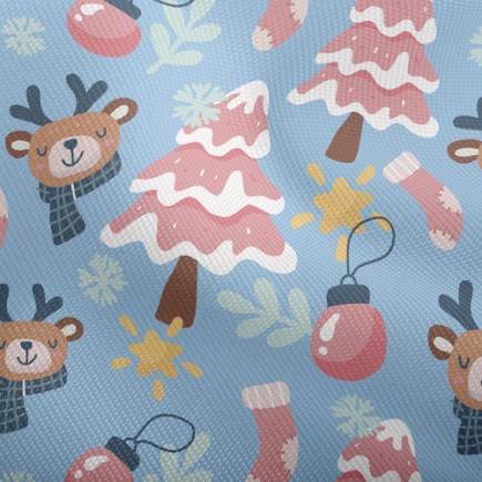 瞌睡麋鹿過聖誕雙斜布(幅寬150公分)