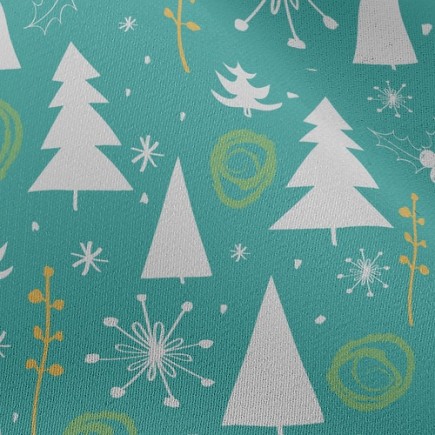 冬日溫馨聖誕樹雪紡布(幅寬150公分)
