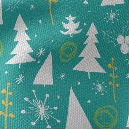 冬日溫馨聖誕樹帆布(幅寬150公分)