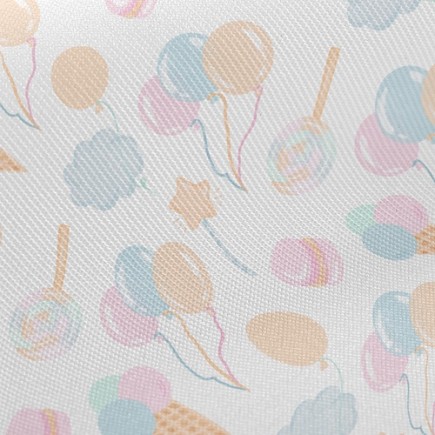 氣球與甜點斜紋布(幅寬150公分)