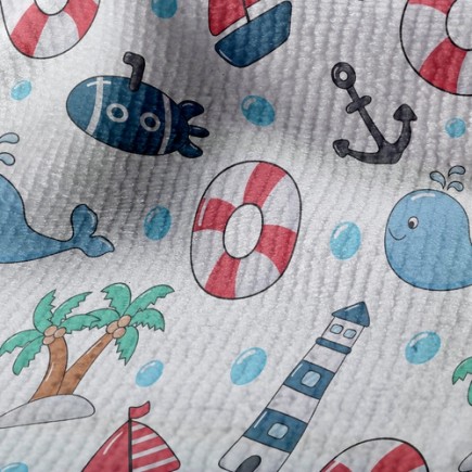 夏日海洋風情毛巾布(幅寬160公分)