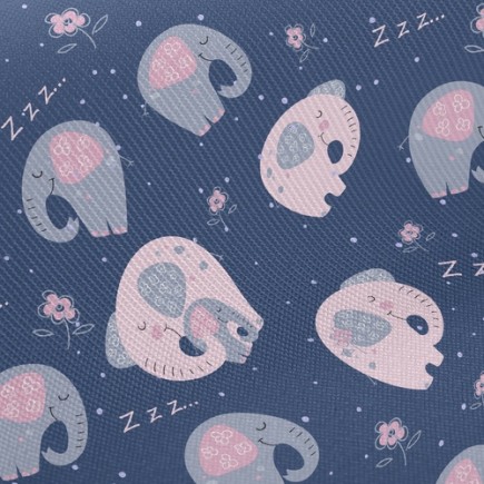 晚安大象斜紋布(幅寬150公分)