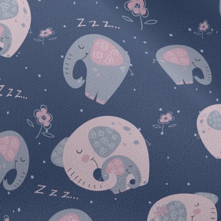 晚安大象雪紡布(幅寬150公分)