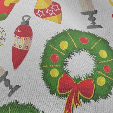 熱鬧溫馨聖誕裝飾雪紡布(幅寬150公分)