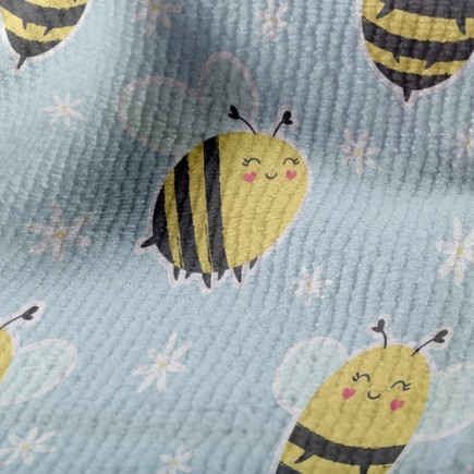 微笑愛心蜜蜂毛巾布(幅寬160公分)