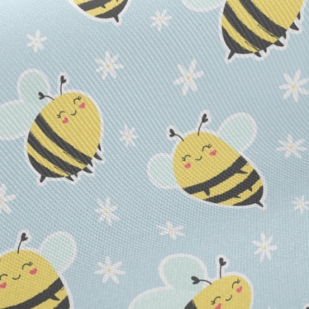 微笑愛心蜜蜂斜紋布(幅寬150公分)