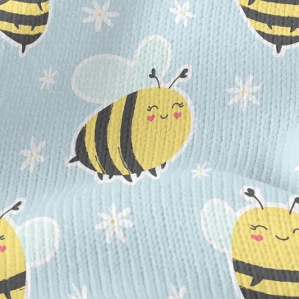 微笑愛心蜜蜂仿毛衣布(幅寬150公分)