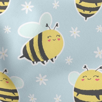 微笑愛心蜜蜂薄棉布(幅寬150公分)