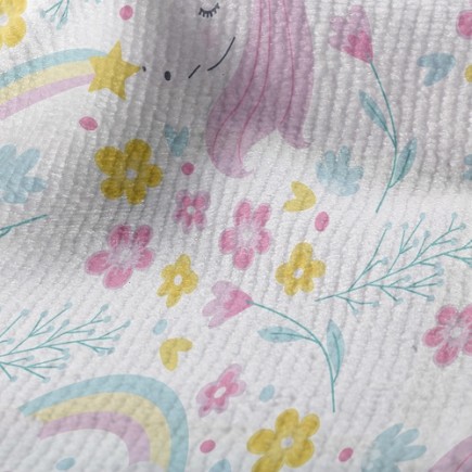 彩虹高貴獨角獸毛巾布(幅寬160公分)