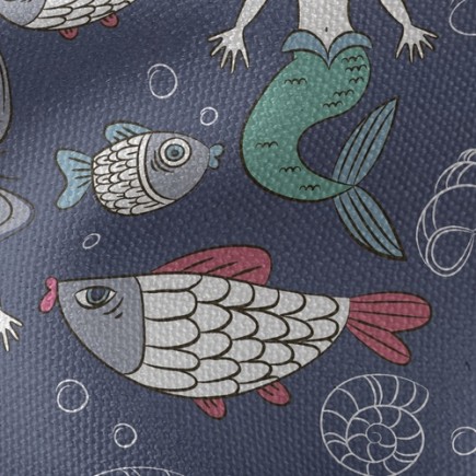 文靜美麗美人魚帆布(幅寬150公分)