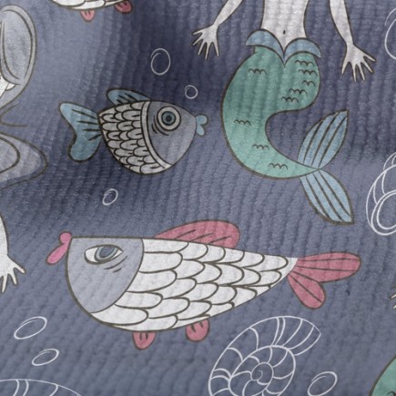 文靜美麗美人魚毛巾布(幅寬160公分)