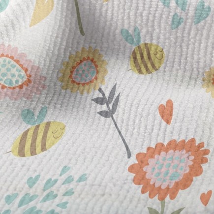 花園飛舞蜜蜂毛巾布(幅寬160公分)