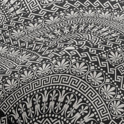神秘黑白萬花筒麻布(幅寬150公分)