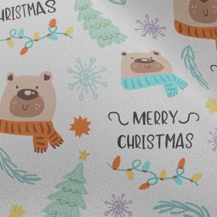 過聖誕圍巾熊雪紡布(幅寬150公分)