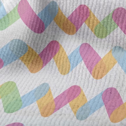 彩虹曲折紋毛巾布(幅寬160公分)