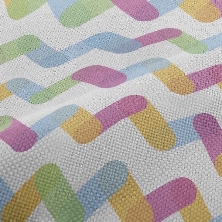 彩虹曲折紋麻布(幅寬150公分)