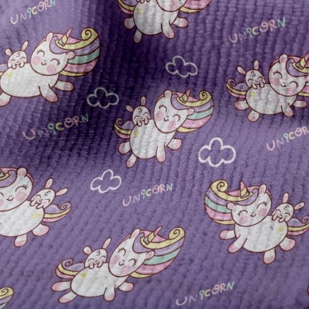 笑臉獨角獸兔子毛巾布(幅寬160公分)