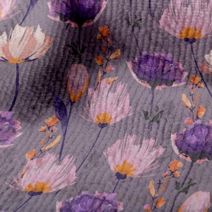 手繪氣質花朵毛巾布(幅寬160公分)