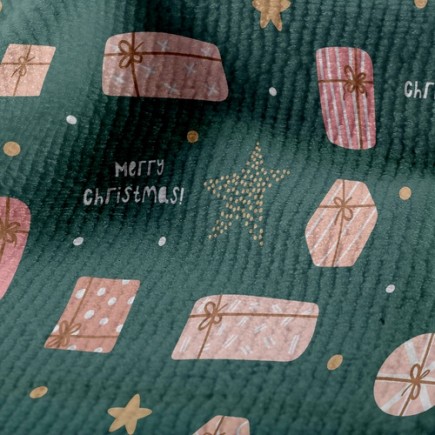 星星聖誕禮物毛巾布(幅寬160公分)
