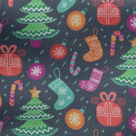 繽紛聖誕禮物刷毛布(幅寬150公分)
