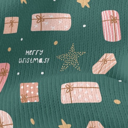 星星聖誕禮物仿毛衣布(幅寬150公分)
