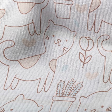 乖巧斑點貓咪毛巾布(幅寬160公分)