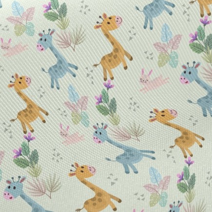 長頸鹿和兔子斜紋布(幅寬150公分)