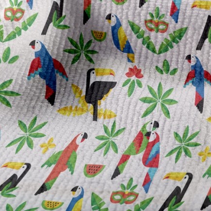 西瓜鸚鵡大嘴鳥毛巾布(幅寬160公分)