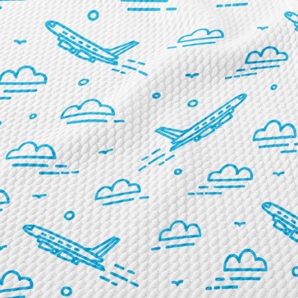 飛上天空飛機泡泡布(幅寬160公分)